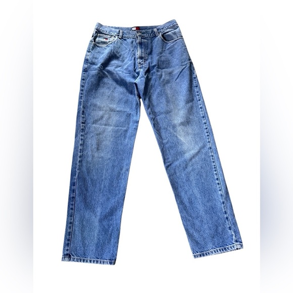 VTG 90s Tommy Hilfiger Tapered Leg Denim Freedom Jeans Men's Size 36X32 EUC - Picture 9 of 9